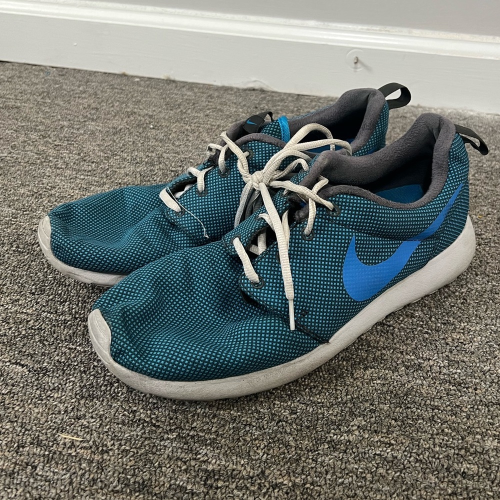 Nike Blue Lace Up Logo Sneakers Size 10.5 US